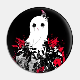 Friendly Floral Ghost Pin