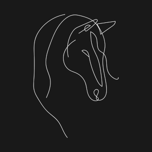 Cute Horse Head On Black T-Shirt