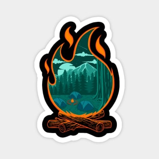 Campfire Adventure Camping Magnet