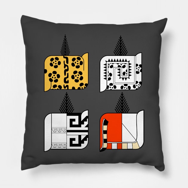 prehispanic blankets Pillow by ocelotlcalli