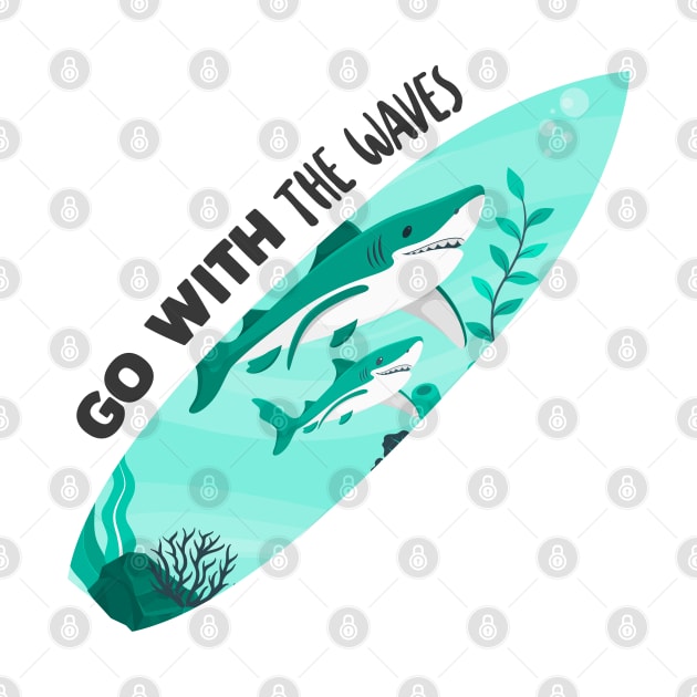 Surfboard Creative Shark Design Gift by Swimarts