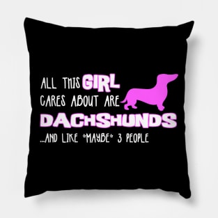 All this GIRL cares about are DACHSHUNDS and like *maybe* 3 people Pillow