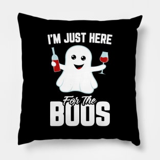 I'm Just Here For The Boos Adult Wine Funny Halloween Pillow