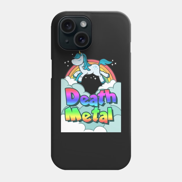 Rainbow Death Metal Unicorn Phone Case by argobel13