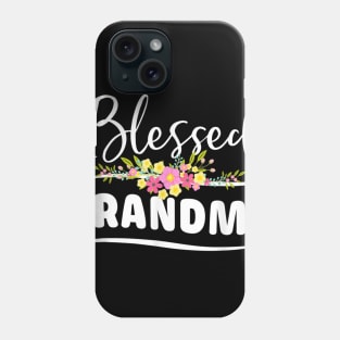 Womens Blessed Grandma Floral Grandma Mothers Day Gift Phone Case