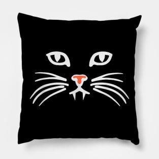 Cat Face Fangs Halloween   For Cat Kitten Kitty Lovers Pillow