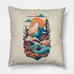 Nature Sunset digital artwork Pillow