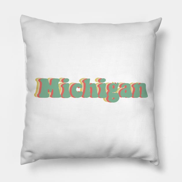 Michigan 70's Pillow by JuliesDesigns