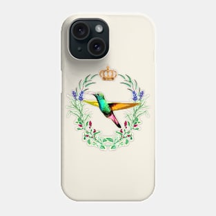 Hummingbird Queen Crown Floral Garden Lovers Gardener's Wreath Phone Case