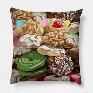 Sweet Italian Cookie Platter All Over Pattern Pillow