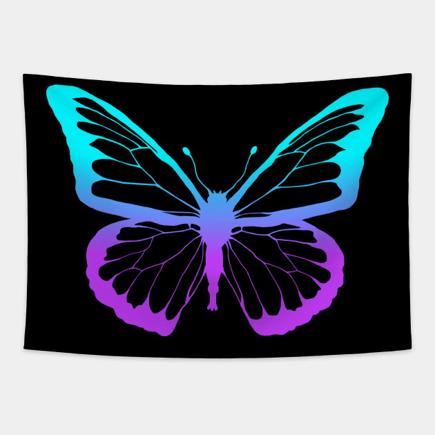 Purple Blue Butterfly Lines Tapestry by Art by Deborah Camp