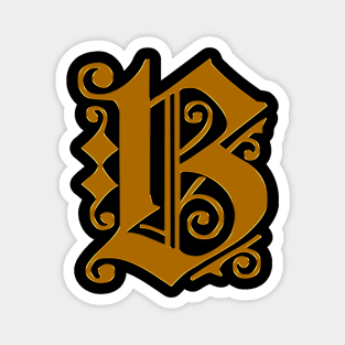 Golden Letter B Magnet