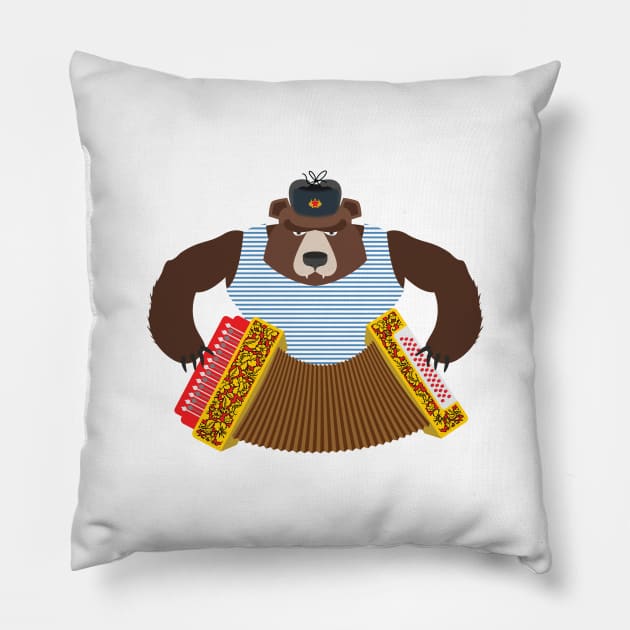 Russian Brown Bear with Accordion Pillow by XOZ