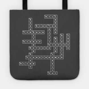 (1951TDOTT-D) Crossword pattern with words from a famous 1951 science fiction book. [Dark Background] Tote