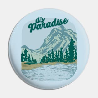 Mountain landscape Paradise Pin