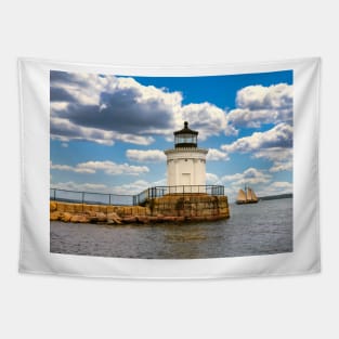 Breakwater Lighhouse and Sailboat Tapestry