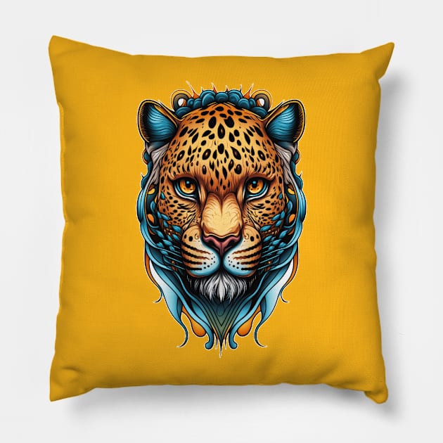 Leopard Stare Pillow by ZombieTeesEtc