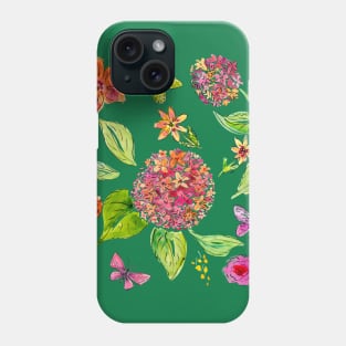 Hydrangea And Wildflowers Phone Case