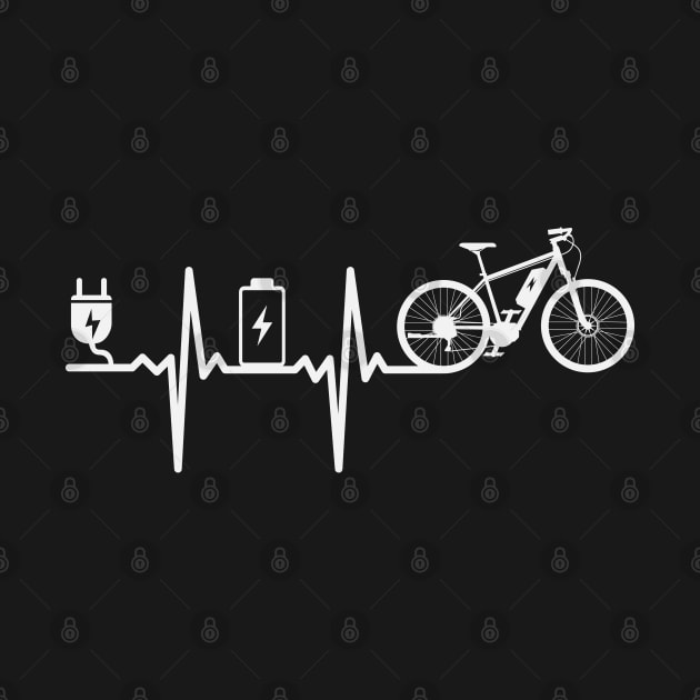 E-Bike Heartbeat Bicycle Electric Cycling Funny by Upswipe.de