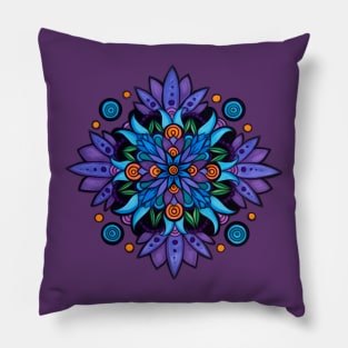 Blue Lotus Mandala Pillow