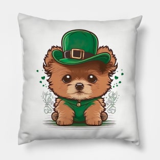 Saint Patrick's day Puppy wear on world animal day too Pillow