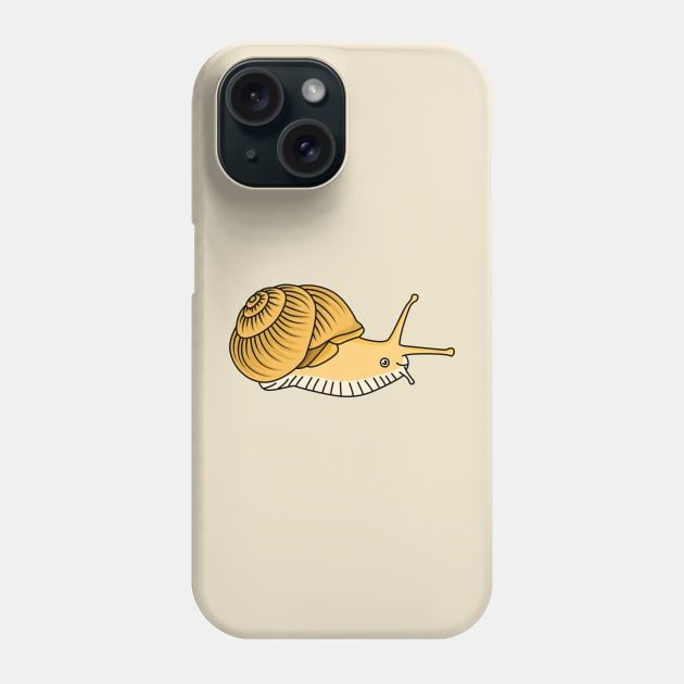 Cute yellow snail cartoon illustration Phone Case by Cartoons of fun