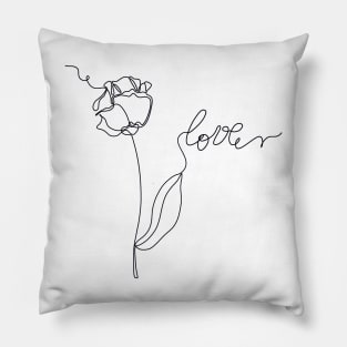 Continuous line flower Pillow