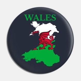 Wales Map Flag Pin