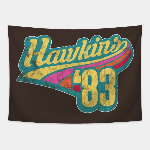 Hawkins '83 Retro Wash Tapestry by DeepDiveThreads