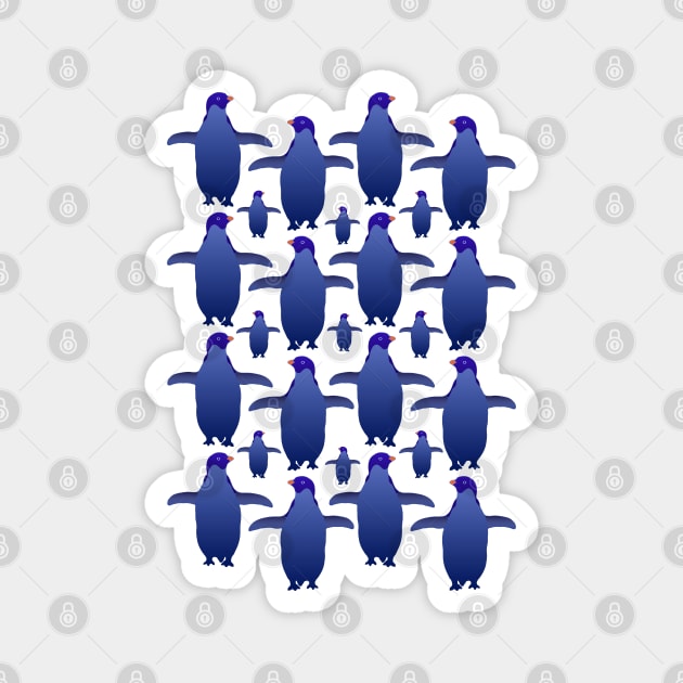 Blue Penguin Pattern Magnet by Davey's Designs