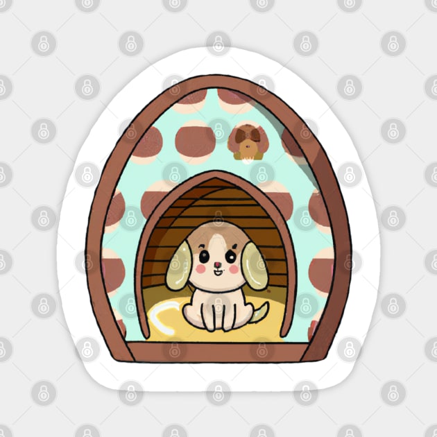 Cute Dog in The Egg Magnet by Zachariya420