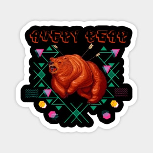 Angry Bear Animals Design Retro Magnet