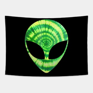 Alien Head Tie Dye Glow Trippy Party Tapestry
