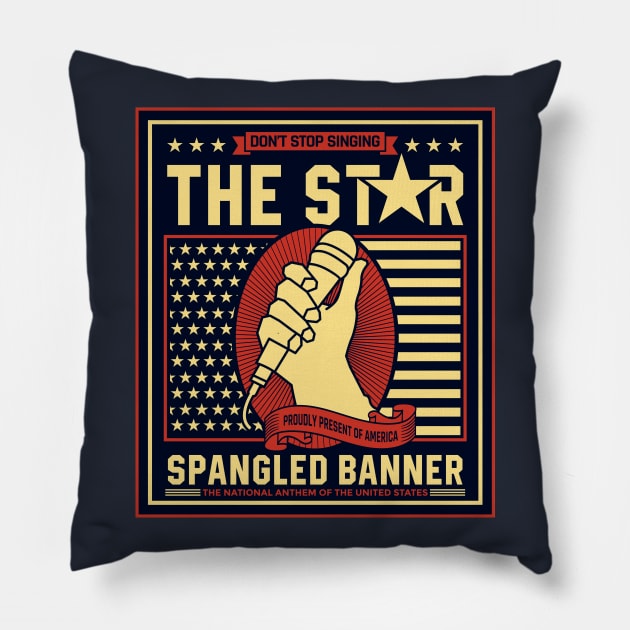 The Star Spangled Banner Pillow by Miatunasaray