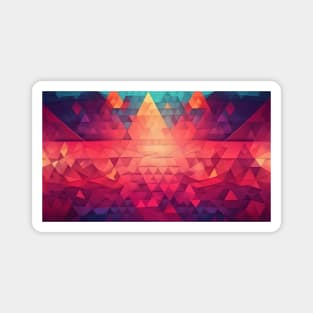 Crimson Elevation: Mesmerizing 3D Pyramid Delight Magnet