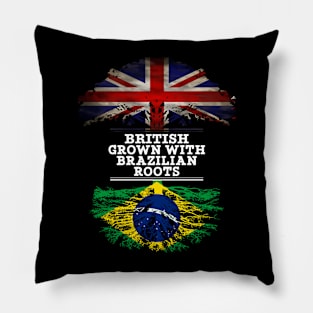 British Grown With Brazilian Roots - Gift for Brazilian With Roots From Brazil Pillow