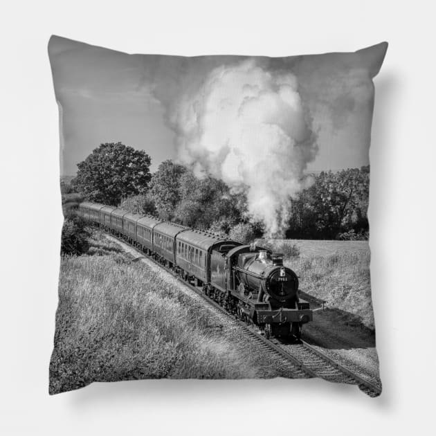 7903 Foremarke Hall - Black and White Pillow by SteveHClark