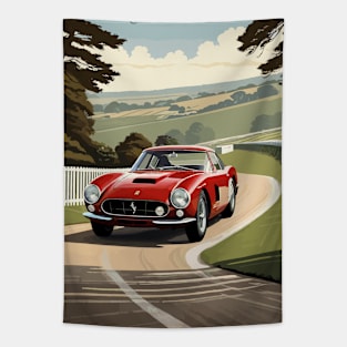 Italian Red GT Classic Car Poster Tapestry