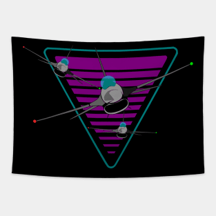 Fighter jets gamer eighties retro Tapestry