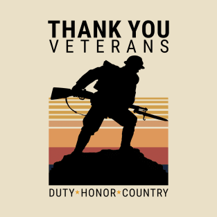 Thank you Veterans Duty Honor Country T-Shirt