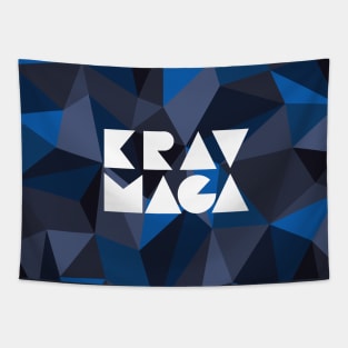 Krav Maga Blue Geometric Blocks Tapestry