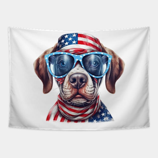 4th of July Dog #5 Tapestry by Chromatic Fusion Studio