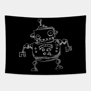 Robot Doodle Robotics Engineer Tapestry