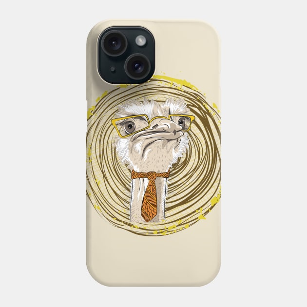 Funny Hipster Ostrich Phone Case by NewWorldIsHere