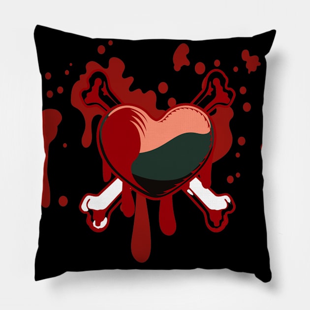 bloody heart danger Pillow by Zaaimo