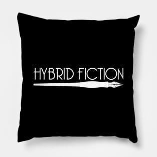 Hybrid Fiction Logo White Pillow