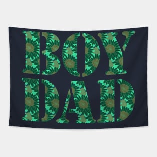 Boy Dad Green Floral Typography Tapestry