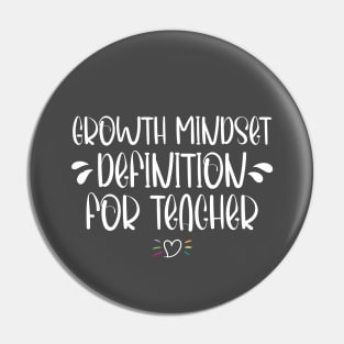 Growth Mindset Definition Quotes Entrepreneur Gifts School For Men Or Women, Boys And Girls, For Teacher Pin