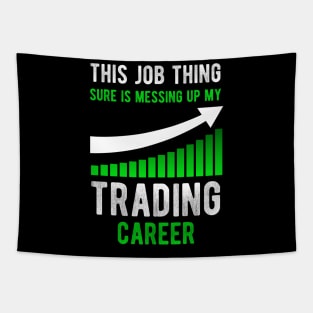 Funny stock trader stock market trading Tapestry