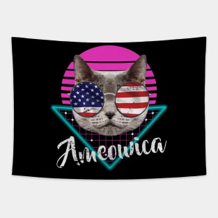 Ameowica Cat Sunglasses triangle Transparant Tapestry